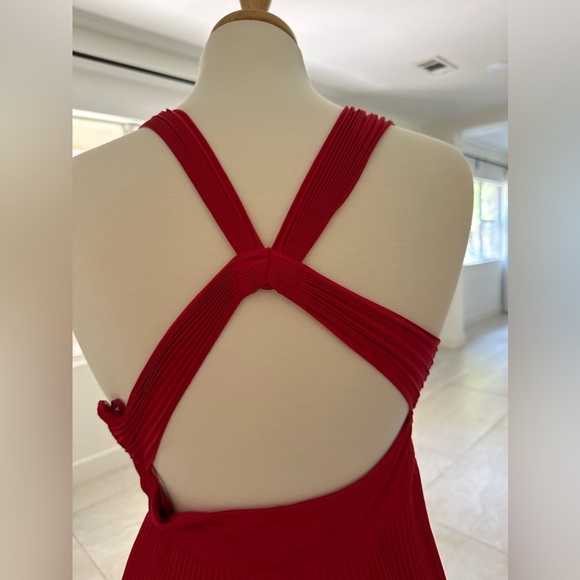 A.L.C. Everly Dress  Everly Dress Red Pleat US 8 - Picture 12 of 13